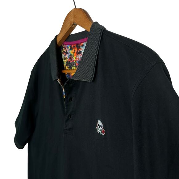 Robert Graham THE PLAYER POLO Shirt Mens Classic Fit Large Embroidered Skull - Picture 12 of 14